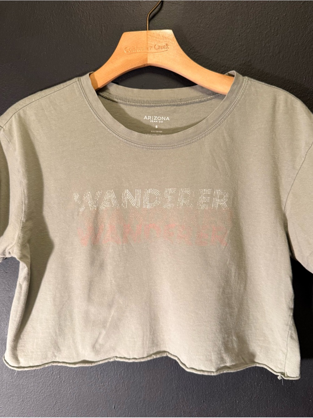 Arizona Jean Company Olive Green 'Wanderer' Crop Tee